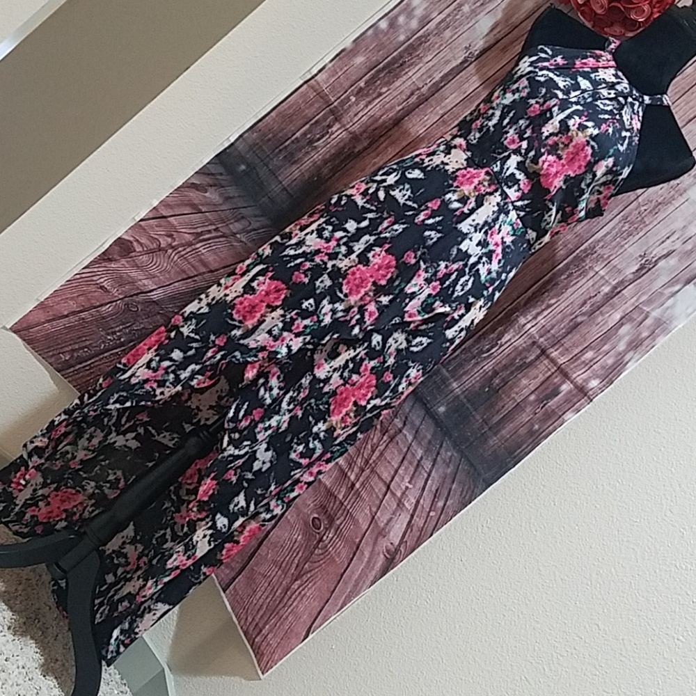 Astr high low floral sleeveless dress